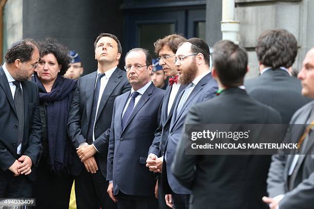 Belgian Minister of Justice Annemie Turtelboom , Italian Prime Minister Matteo Renzi , French President Francois Hollande and Belgian Prime Minister...