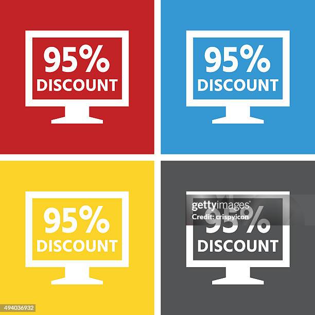 computer monitor icon on square buttons. - squareseries - senior computer screen stock illustrations