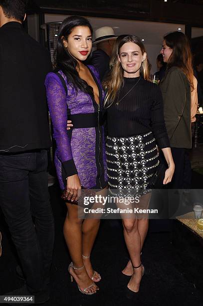 Hannah Brownfman and Natalie Love attend Olivier Rousteing & Beats Celebrate In Los Angeles at Private Residence on October 23, 2015 in Los Angeles,...