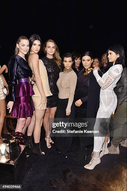 Jaime King, Kindall Jenner, Cara Delevingne, Kourtney Kardashian, Kim Kardashian West and Kylie Jenner attend Olivier Rousteing & Beats Celebrate In...