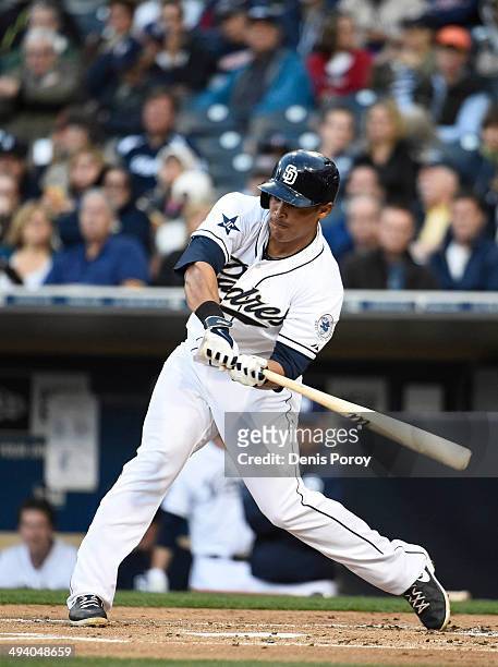Everth Cabrera of the San Diego Padres plays during a baseball game against the Minnesota Twins at Petco Park May 20, 2014 in San Diego, California.