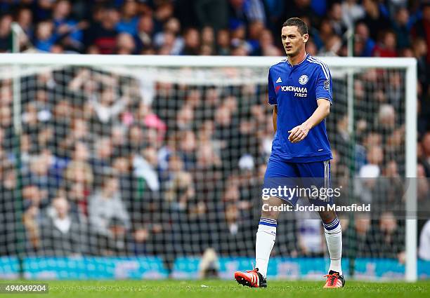 Nemanja Matic of Chelsea leaves the pitch after being shown a red card during the Barclays Premier League match between West Ham United and Chelsea...