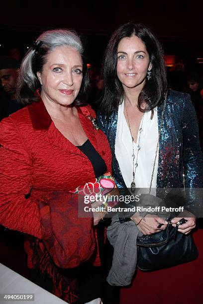 Francoise Fabian and Cristiana Reali attend the 'Mugler Follies' 100th Edition at Le Comedia in Paris on May 26, 2014 in Paris, France.