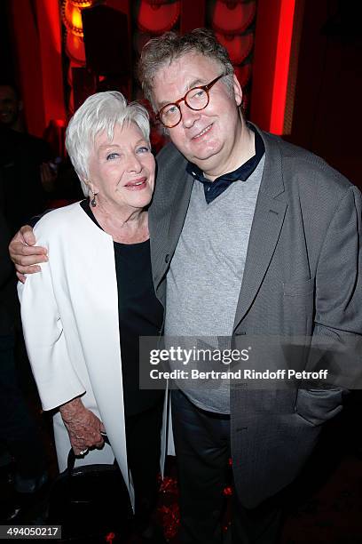 Singer Line Renaud and Dominique Besnehard attend the 'Mugler Follies' 100th Edition at Le Comedia in Paris on May 26, 2014 in Paris, France.