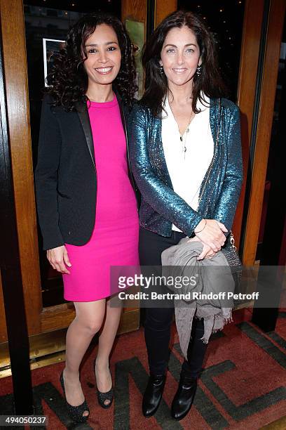 Journalist Aida Touihri and actress Cristiana Reali attend the 'Mugler Follies' 100th Edition at Le Comedia in Paris on May 26, 2014 in Paris, France.