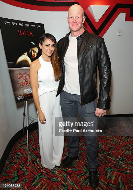 Actors Ashley C. Williams and Derek Mears attend the "Julia" special screening and Q&A on October 23, 2015 in Burbank, California.