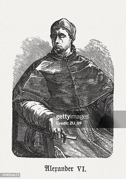 alexander vi (rodrigo borgia; 1431-1503), wood engraving, published in 1881 - pope stock illustrations