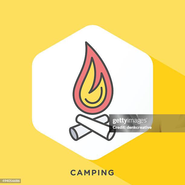 fire outline icon - basic needs stock illustrations