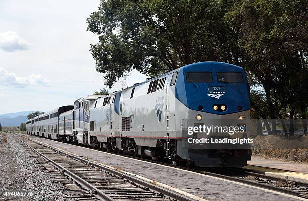 amtrak southwest chief at lamy new mexico - amtrak stock pictures, royalty-free photos & images