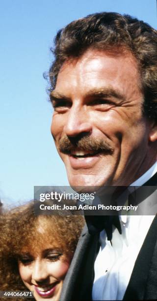 Actor Tom Selleck with actress Jillie Mack attend the 35th Annual Primetime Emmy Awards held at the Pasadena Civic Auditorium on September 25, 1983...