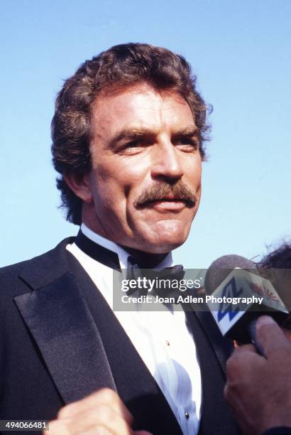 Actor Tom Selleck arriving at the 35th Annual Primetime Emmy Awards held at the Pasadena Civic Auditorium on September 25, 1983 in Pasadena,...