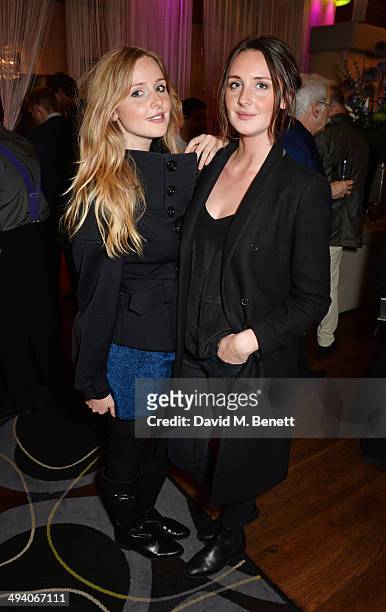 Diana Vickers and sister Charlotte Vickers attend an after party following the press night performance of "Bakersfield Mist" at the Trafalgar Hotel...