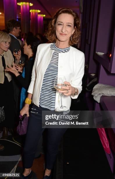 Haydn Gwynne attends an after party following the press night performance of "Bakersfield Mist" at the Trafalgar Hotel on May 27, 2014 in London,...