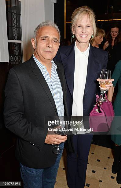 Hanif Kureishi and author Siri Hustvedt attend a private dinner hosted by PORTER Magazine for author Siri Hustvedt at Toto's Restaurant on May 27,...