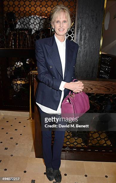 Author Siri Hustvedt attends a private dinner hosted by PORTER Magazine for author Siri Hustvedt at Toto's Restaurant on May 27, 2014 in London,...
