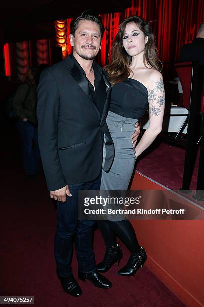Matthias Van Khache and Guest attend the 'Mugler Follies' 100th Edition at Le Comedia in Paris on May 26, 2014 in Paris, France.