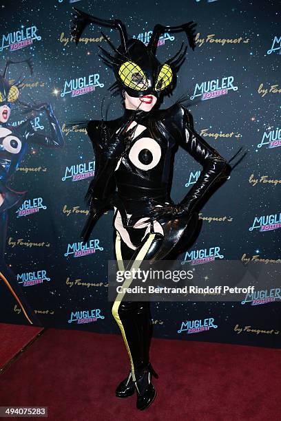 Persona of the show attends the 'Mugler Follies' 100th Edition at Le Comedia in Paris on May 26, 2014 in Paris, France.