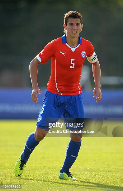 Igor Lichnovsky of Chile during the Toulon Tournament Group A match between Chile and Mexico at the Stade De Lattre on May 27, 2014 in Aubagne,...