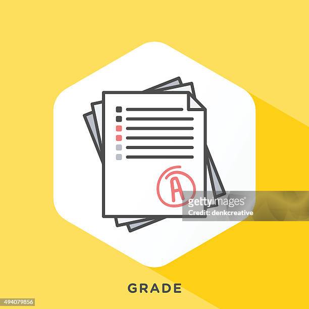 grade note icon - learning objectives text stock illustrations