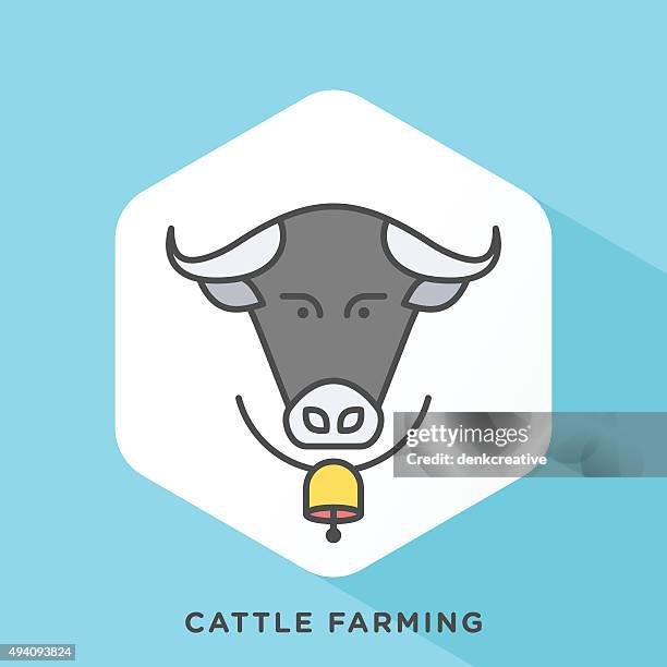 cattle farming icon - beef calf stock illustrations