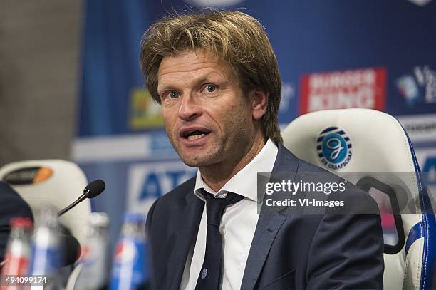 Coach Jan Vreman of De Graafschap during the Dutch Eredivisie match between De Graafschap and Heracles Almelo at the Vijverberg on October 24, 2015...