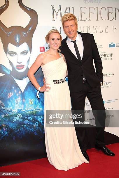 Maxi Arland and his wife Andrea Arland attend the Fashion Meets Movie gala screening of "Maleficent" at Gloria Palast on May 27, 2014 in Munich,...