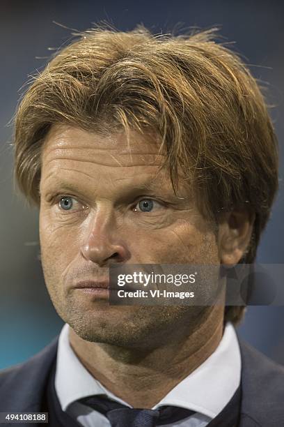 Coach Jan Vreman of De Graafschap during the Dutch Eredivisie match between De Graafschap and Heracles Almelo at the Vijverberg on October 24, 2015...