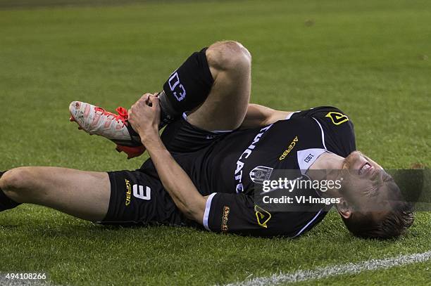 Mike te Wierik of Heracles Almelo during the Dutch Eredivisie match between De Graafschap and Heracles Almelo at the Vijverberg on October 24, 2015...