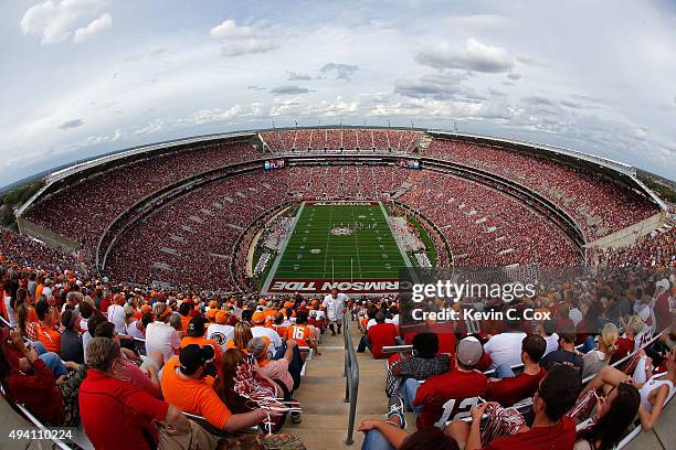 General view of Bryant-Denny Stadium during the game between the Alabama Crimson Tide and the Tennessee Volunteers on October 24, 2015 in Tuscaloosa,...