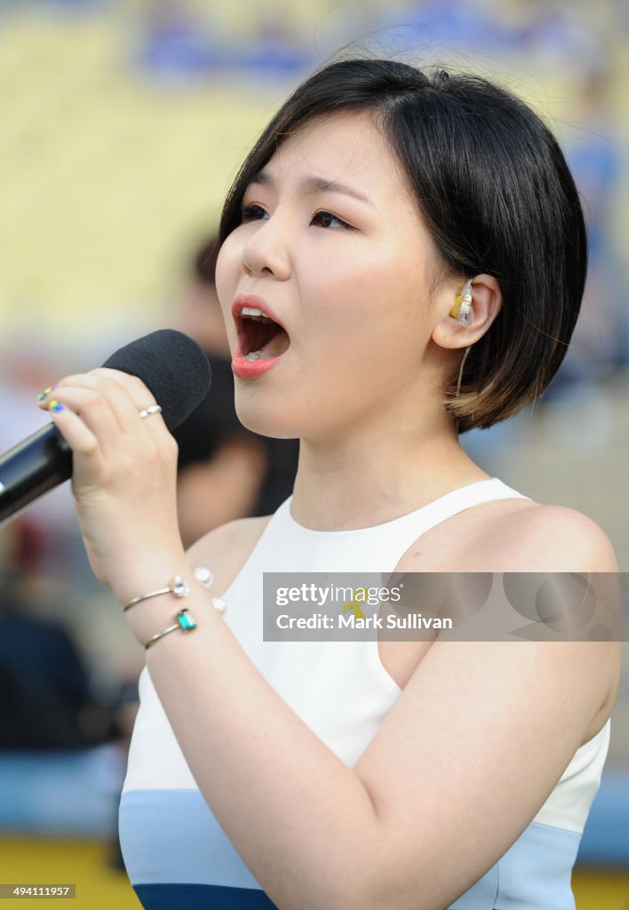 Celebrity Appearances At L.A. Dodgers Game - May 27, 2014