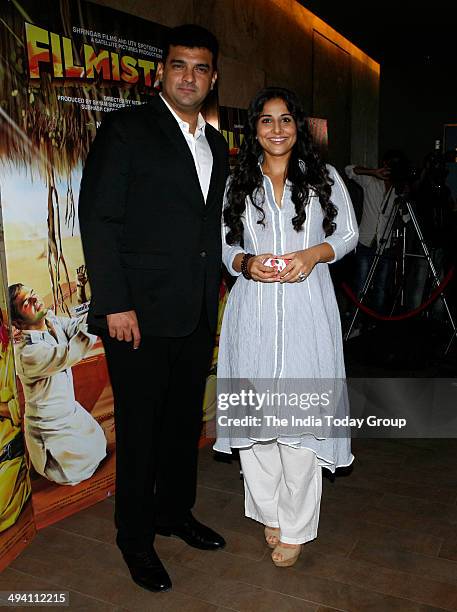 Vidya Balan and Siddharth Roy Kapur at the special screening of the movie Filmistan in Mumbai.