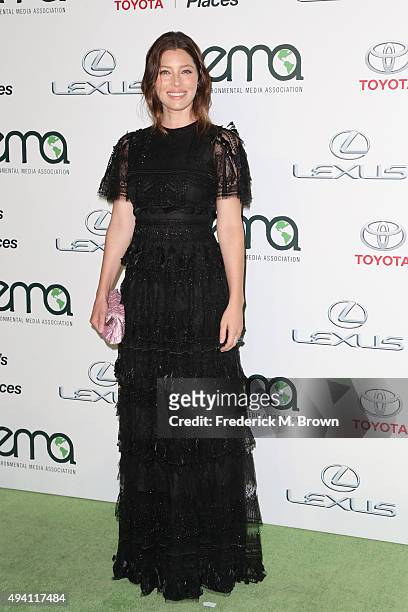 Actress Jessica Biel attends the 25th annual EMA Awards presented by Toyota and Lexus and hosted by the Environmental Media Association at Warner...