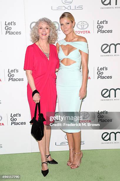 Actress Blythe Danner and honoree Gwyneth Paltrow attend the 25th annual EMA Awards presented by Toyota and Lexus and hosted by the Environmental...