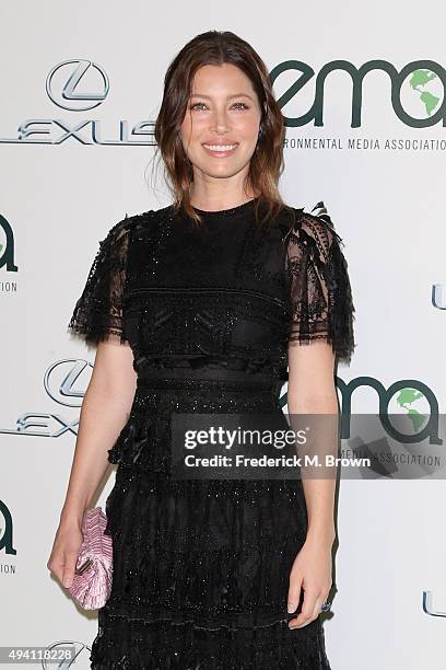 Actress Jessica Biel attends the 25th annual EMA Awards presented by Toyota and Lexus and hosted by the Environmental Media Association at Warner...