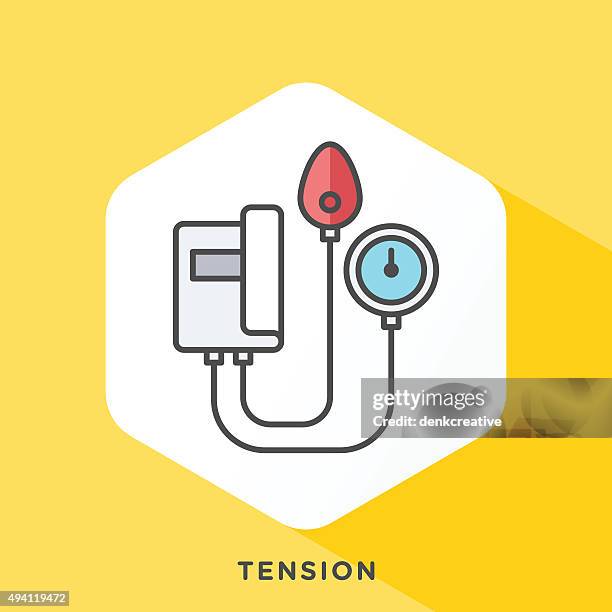 tension icon - meter unit of length stock illustrations