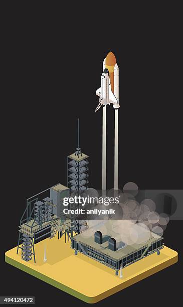 ilustraciones, imágenes clip art, dibujos animados e iconos de stock de elevación - space shuttle