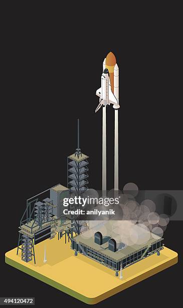 liftoff - space shuttle liftoff stock illustrations