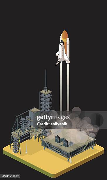 liftoff - space shuttle columbia stock illustrations