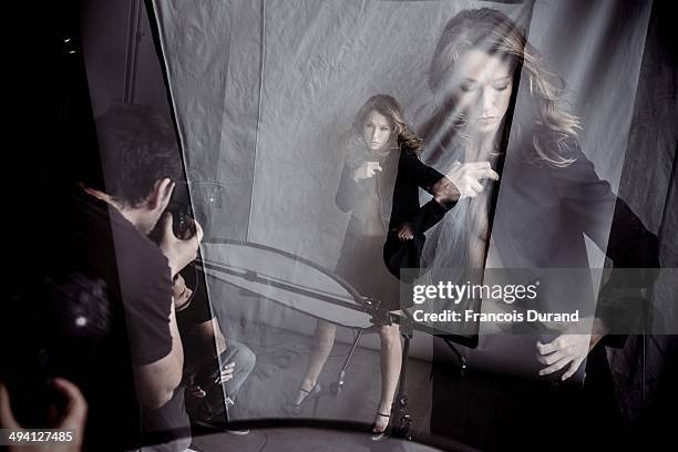 Making off of the shooting with actress Laura Smet by Nicolas guerin for Self Assignment on April 8, 2014 in Paris, France.