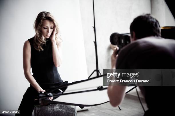 Making off of the shooting with actress Laura Smet by Nicolas guerin for Self Assignment on April 8, 2014 in Paris, France.