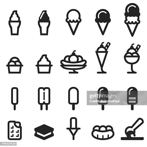 ilustraciones, imágenes clip art, dibujos animados e iconos de stock de helado de iconos - cuchara-de-helado