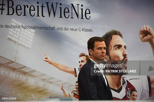 Germany´s manager Oliver Bierhoff attends a press conference of the German national football team on a training ground in San Martino in Passiria,...