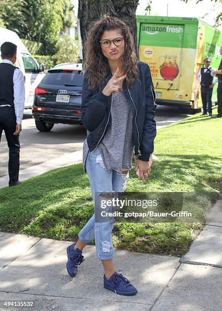 Zendaya is seen on October 24, 2015 in Los Angeles, California.
