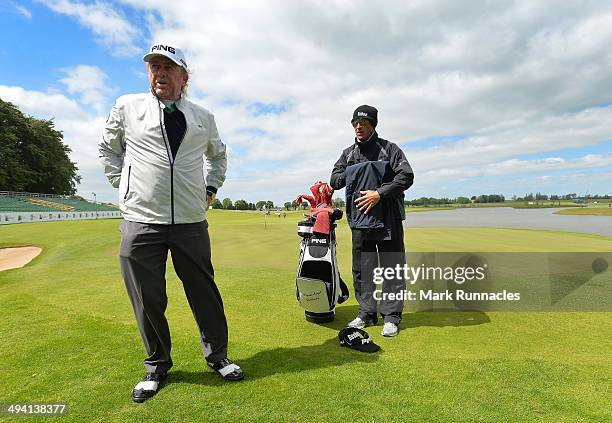 Miguel Angel Jimenez of Spain walks from the 18th green after finishing his round, during the Nordea Masters Pro-Am day, at the PGA Sweden National...