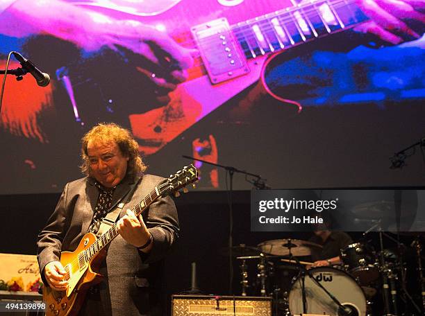 Neil Murray performs on stage at Sunshine Of Your Love - A concert Celebrating The Life And Music Of Jack BruceThe Roundhouse on October 24, 2015 in...