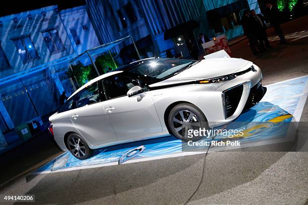 View of the Toyota Mirai at the after party during the 25th annual EMA Awards presented by Toyota and Lexus and hosted by the Environmental Media...