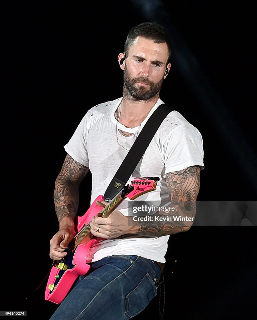 Recording artist Adam Levine of Maroon 5 performs onstage during CBS ...