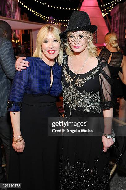 President Debbie Levin and EMA Cofounder Lyn Lear attend the after party during the 25th annual EMA Awards presented by Toyota and Lexus and hosted...