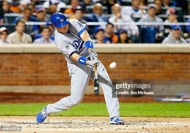 Ellis of the Los Angeles Dodgers in action against the New York Mets during game four of the 2015 MLB National League Division Series at Citi Field...