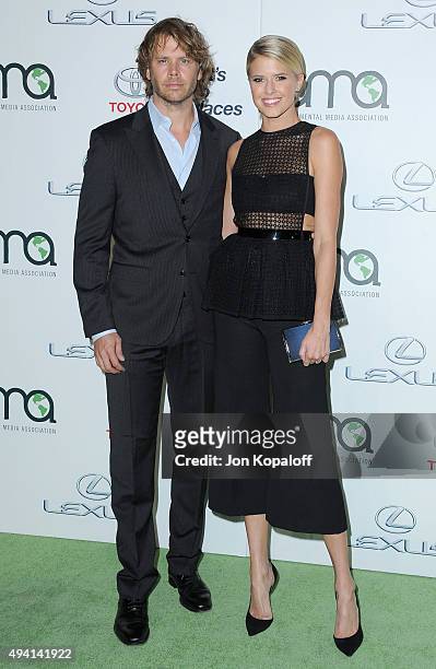 Actor Eric Christian Olsen and actress Sarah Wright arrive at Environmental Media Association Hosts Its 25th Annual EMA Awards Presented By Toyota...